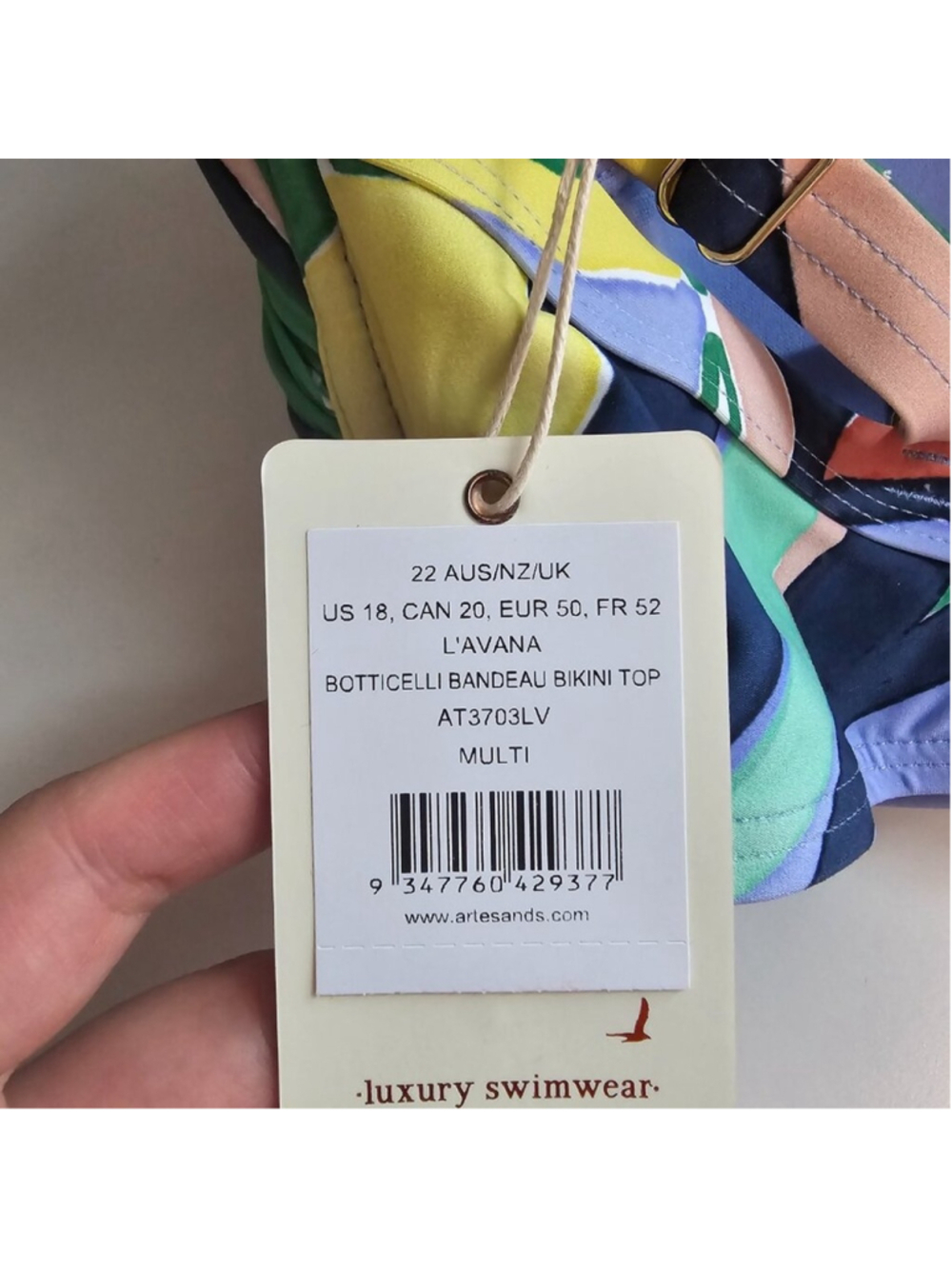 NWT Artesands L'Avana Botticelli Bandeau Bikini Top - Picture 5 of 8